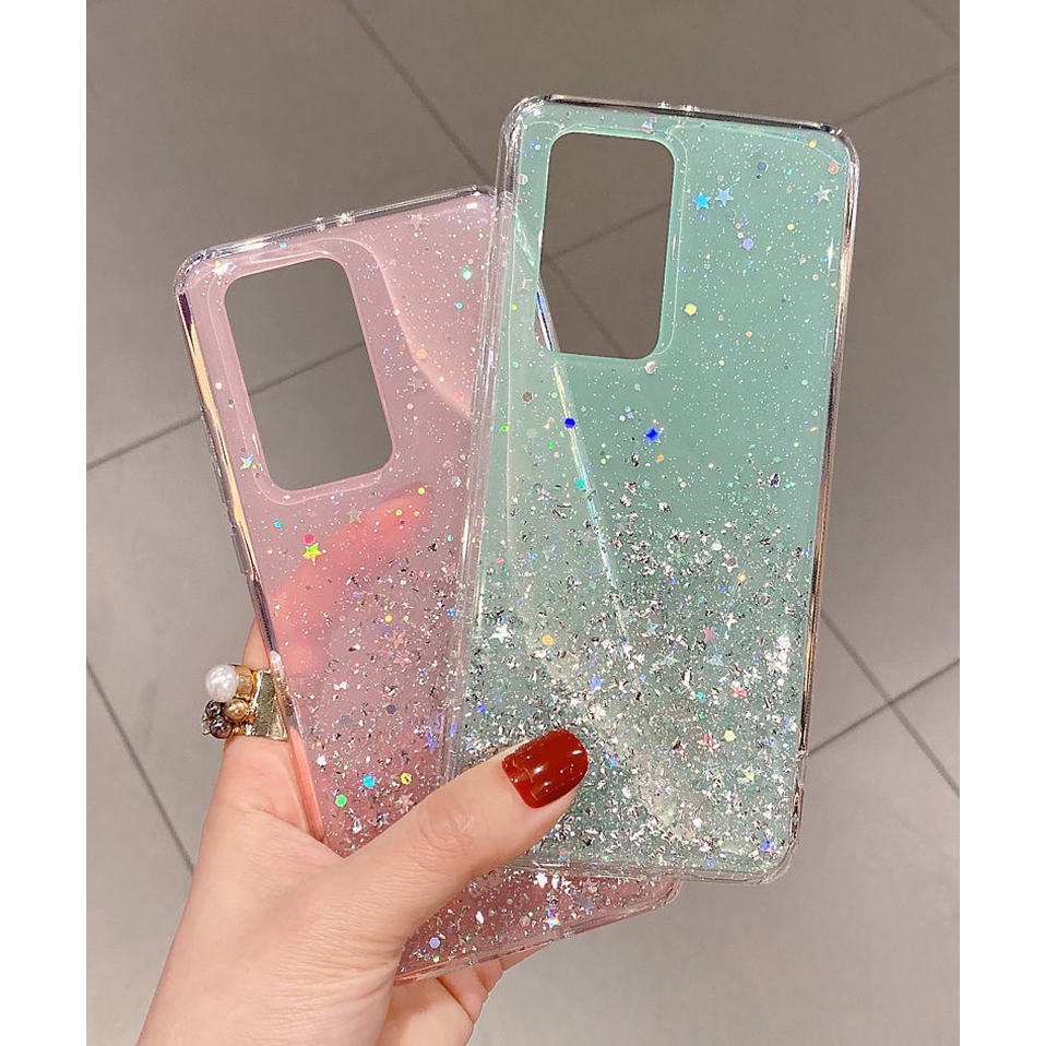 เคสโทรศัพท์มือถือแบบนิ่ม TPU ใส แต่งเลื่อมดาว กลิตเตอร์ ระยิบระยับ สําหรับ Samsung Galaxy A53 A33 A52 A52S A03S A02S A13 4G A51 Note 10 Lite