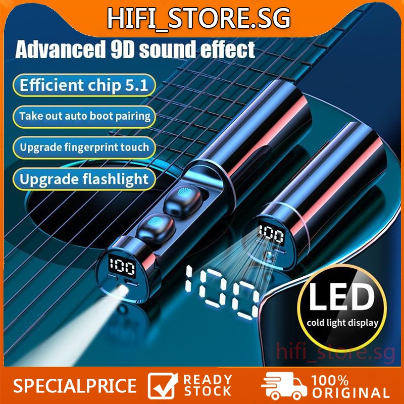 ชุดหูฟังบลูทูธอินเอียร์กีฬาขนาดเล็กไร้สาย TWS จอแสดงผล LED N21