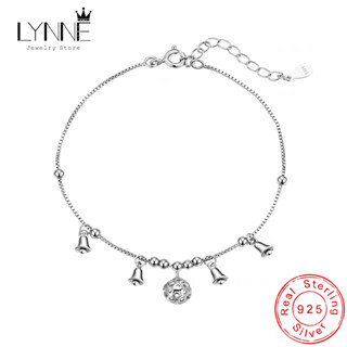 Lynne ใหม่ สร้อยข้อเท้า เงินแท้ 925 จี้กระดิ่ง ทรงกลม สวยหรู…