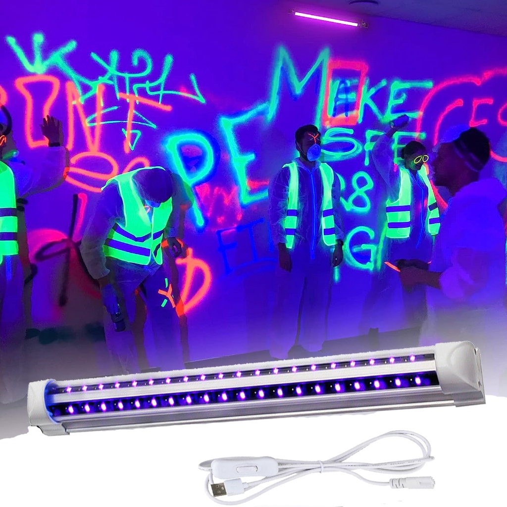 แสงยูวีสีดำ LED ไฟดิสโก้ ปาร์ตี้ แสงอัลตราไวโอเลต หลอดฟลูออเรสเซนต์ สำหรับวันฮาโลวีน คริสต์มาส