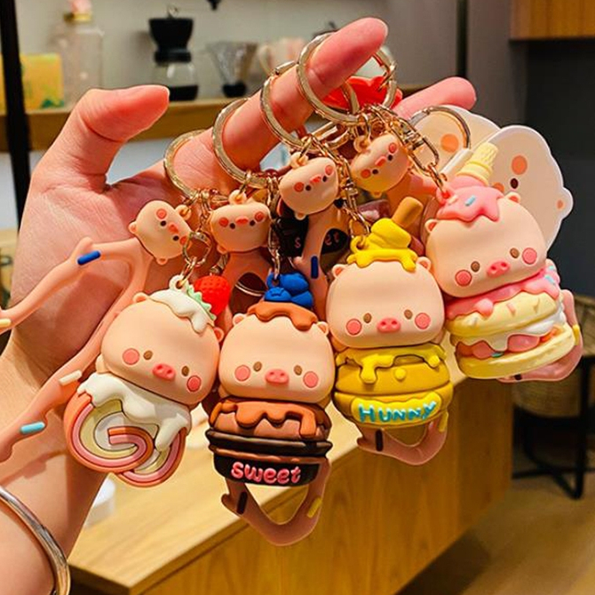 พวงกุญแจ จี้ตุ๊กตาหมูน่ารัก ขนาดเล็ก เหมาะกับของขวัญ สําหรับห้อยกระเป๋านักเรียน