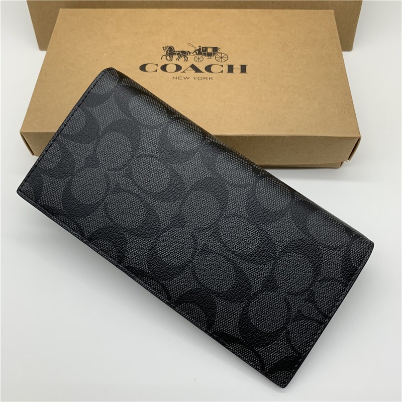 Coach F74599 กระเป๋าสตางค์ ใบยาว หนังแท้ ทรงคลัทช์ ใส่เหรียญได้ สําหรับผู้ชาย