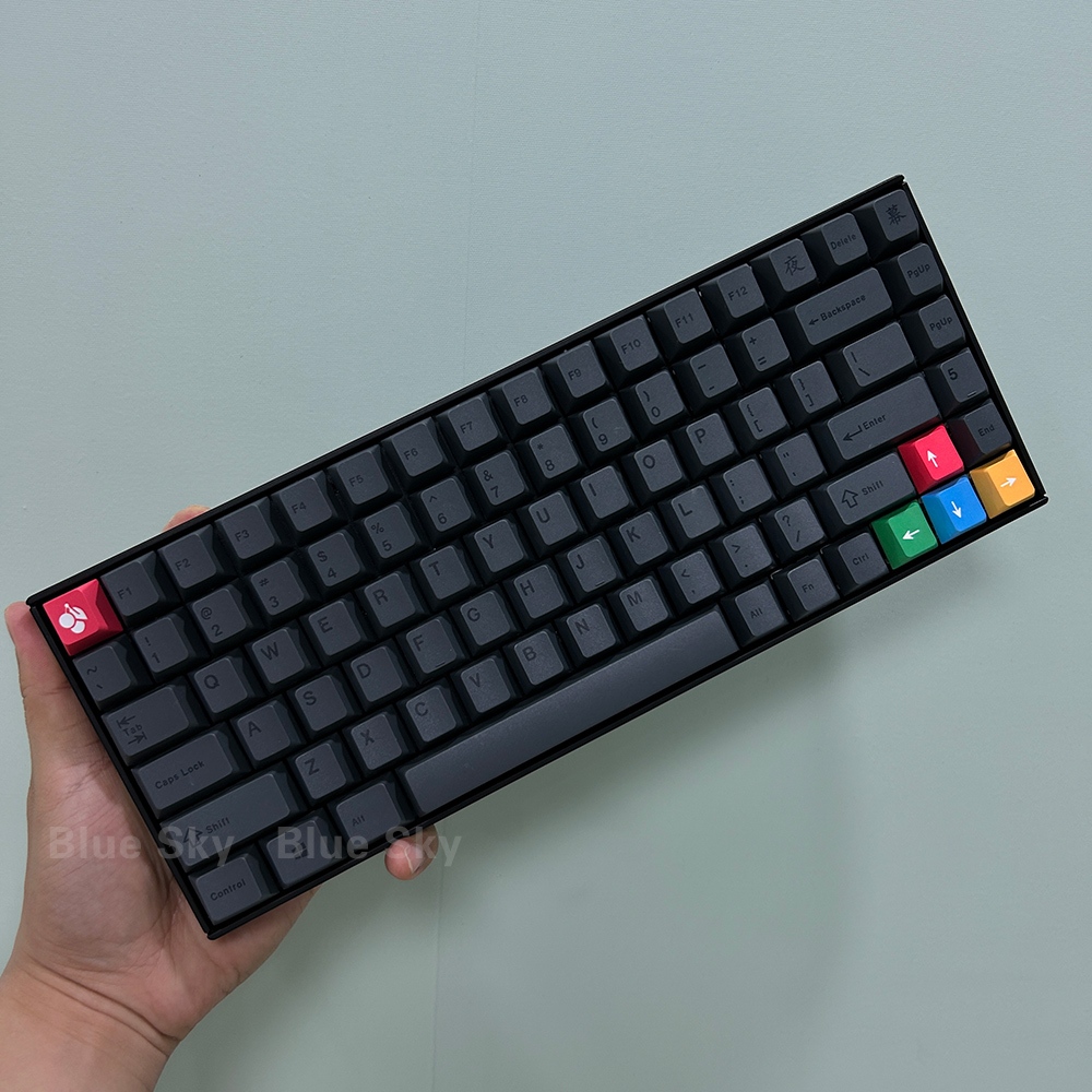 ไทยมินิมอลปุ่มกดสีเทา PBT Dye-sub โปรไฟล์เชอร์รี่ 61/64/68/84/96/980/87/104 ชุดปุ่มกด