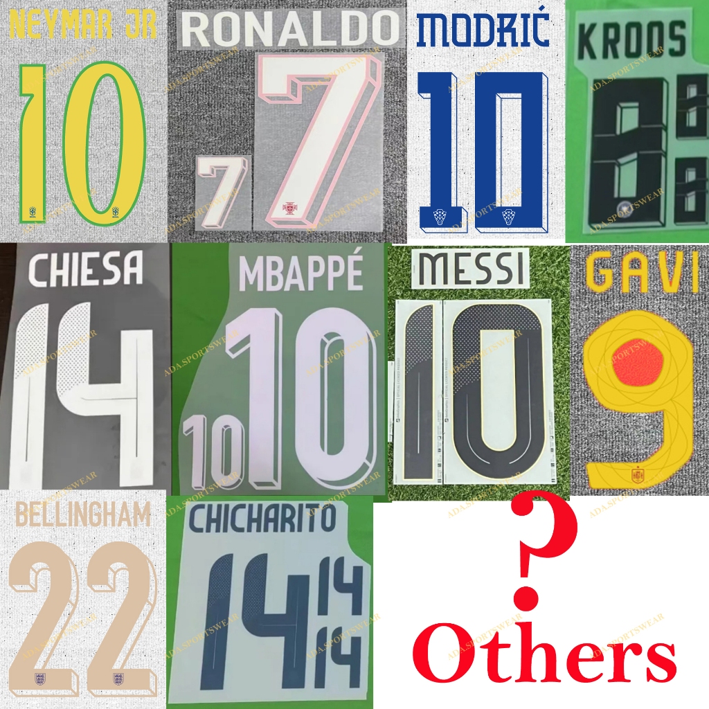 【Nameset】EUROPEAN 2024 ชุดถ้วยสเปน เยอรมนี สเปน ฝรั่งเศส ENG IT อาร์เจนตินา บราซิล พิมพ์ลายตัวอักษรภาษาอังกฤษ และตัวเลข