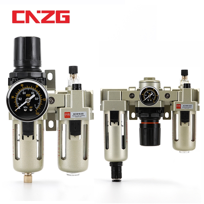 CNZG Smc Type รุ่น AC 2000 3000 4000 ชุดกรองลม ดักน้ำ ขนาด 1/4",3/8",1/2" Pneumatic Filter