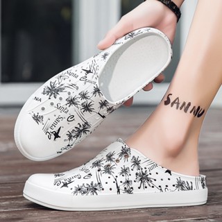 รองเท้าแตะ พื้นทรงแบน พิมพ์ลาย ป้องกันการลื่น เหมาะกับเดินชา…