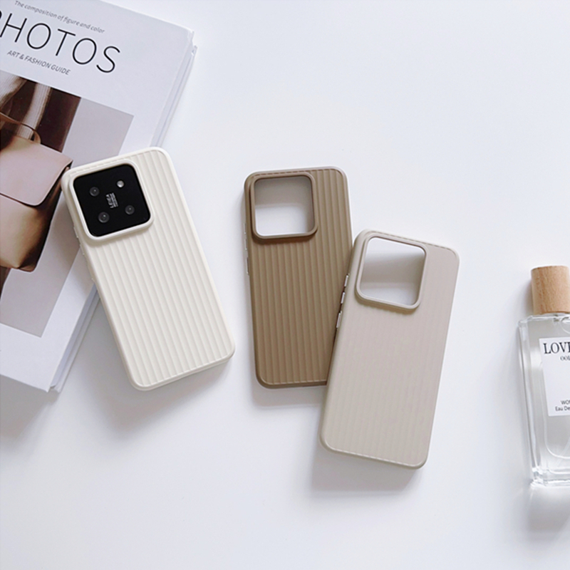 แถบลูกฟูก Matte Case สําหรับ XiaoMi 14 13 Ultra 13T redmi K70 K60Ultra ปลอก Frosted PC ปุ่มโลหะแข็งก