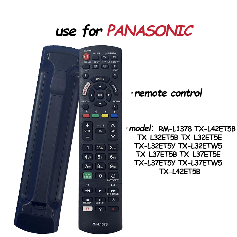 รีโมทสากล รีโมททีวี Remote Panasonic LCD TV รีโมท  RM-L1378 TX-L32ET5B, TX-L32ET5E, TX-L32ET5Y