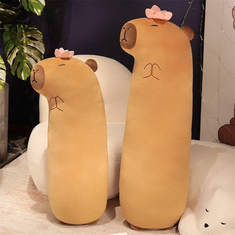 Capybara หมอนขนาดใหญ่ Capybara หมอนยาว คาปิบาระ Capybara ตุ๊กตา คาปิบาระ หมอนตุ๊กตาน่ารักนุ่มสบายที่ถอดออกได้ทําความสะอาดง่าย
