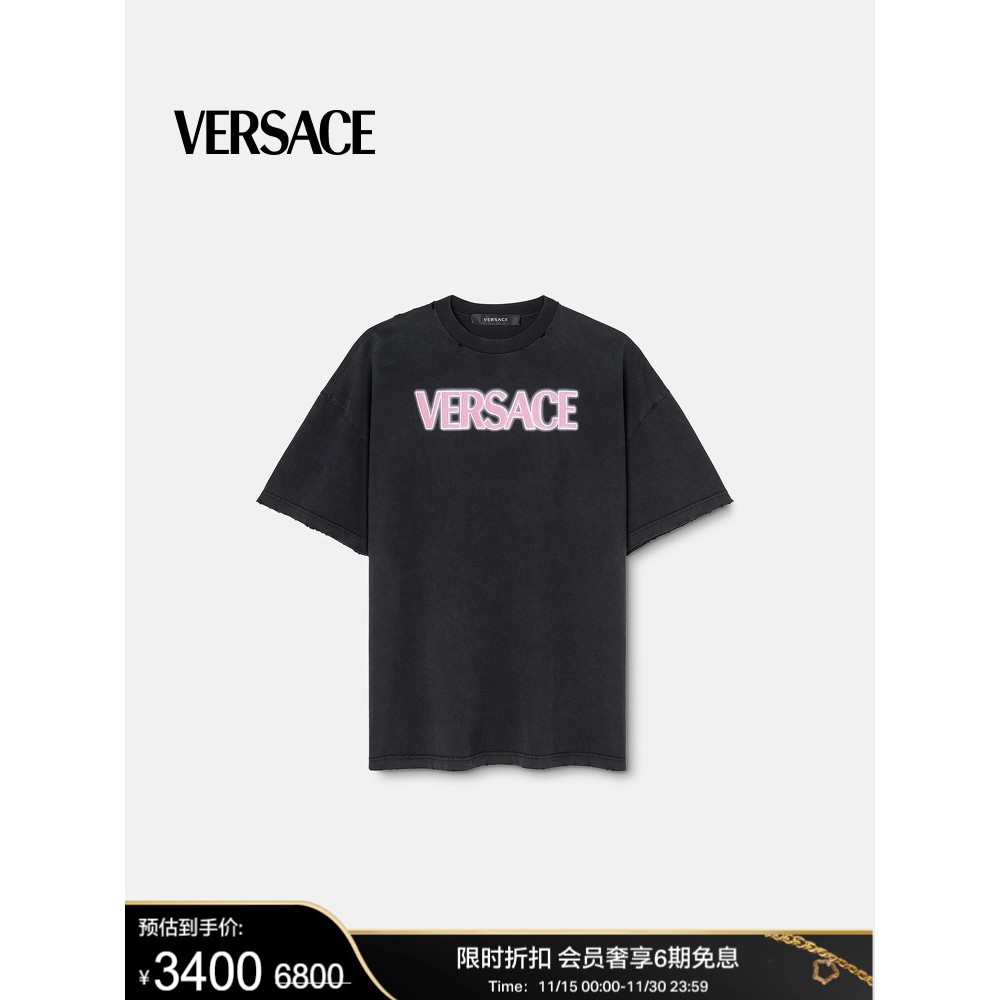Versace เสื้อยืด ลายโลโก้ สําหรับผู้หญิง