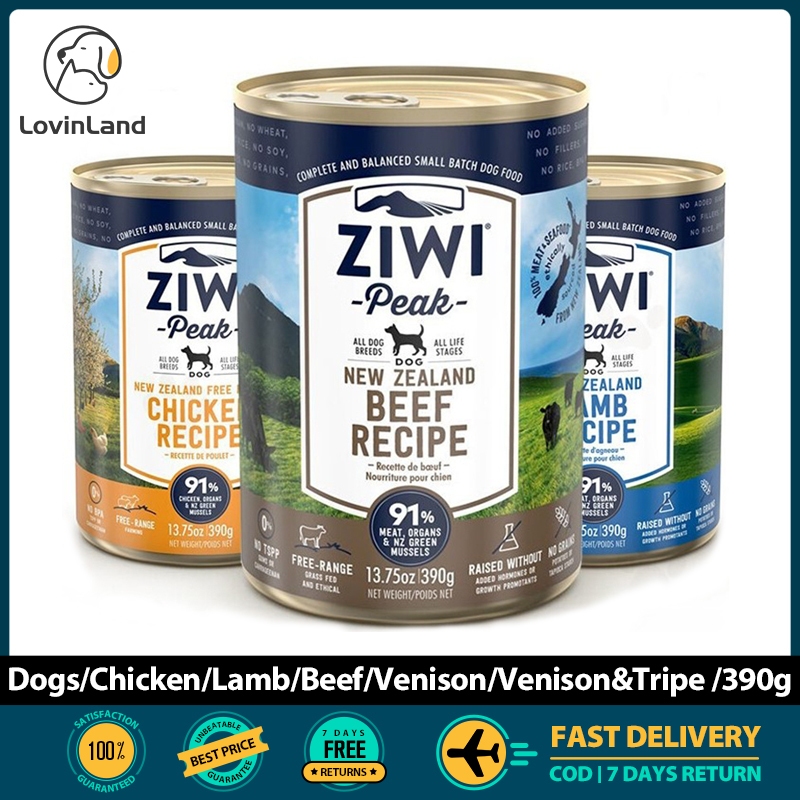 Ziwi Peak Dog อาหารเปียก อาหารสุนัข อเนกประสงค์ ไร้ธัญพืช โปรตีนสูง อาหารสุนัข อาหารเปียก 390 กรัม