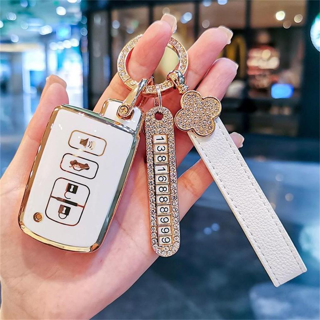 เคสรีโมตกุญแจรถยนต์ TPU 4 ปุ่ม สําหรับ Toyota Avalon Camry Corolla RAV4 Highlander Auris CHR Land Cruiser - รูปที่ 2