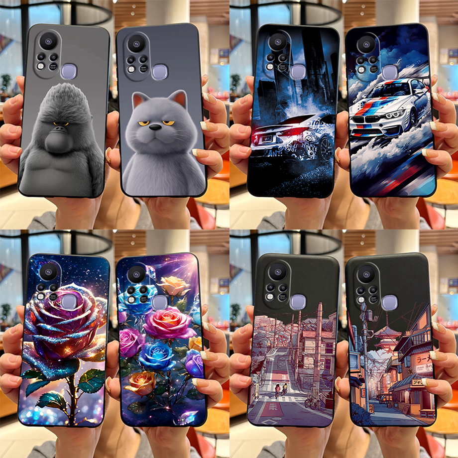 เคสซิลิโคนนิ่ม ป้องกันกล้อง สีดํา สําหรับ Infinix Hot 11s Case X6812 X6812B