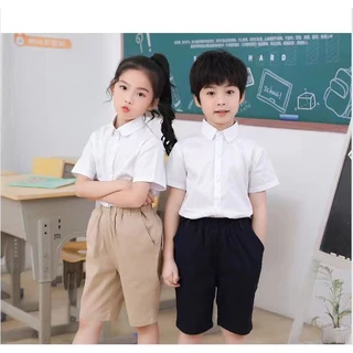 [แถมโบว์หูกระต่าย ฟรี!]เสื้อเชิ๊ตเด็ก แขนสั้น เสื้อเด็ก เชิ๊ตเด็กใน