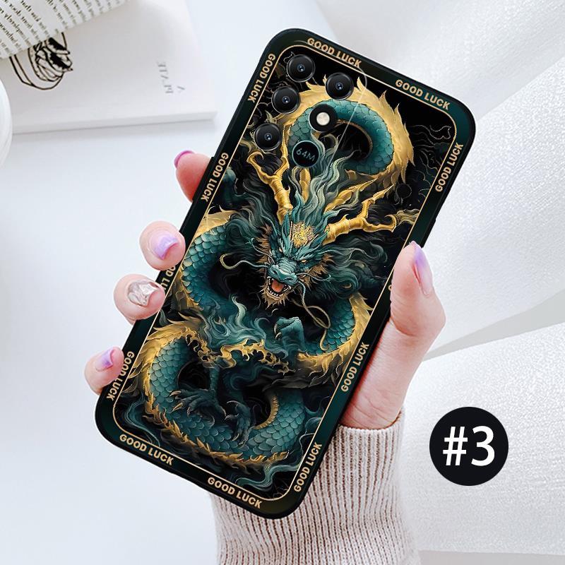 เคส Infinix Note 12 11 10 8 11S 12i G96 G88 X693 X692 X667 X671B X671 X663 X670 nfc Pro 4G 5G 2022 โทรศัพท์มือถือแบบนิ่ม ผิวด้าน ลายมังกร สีดํา สําหรับ ราคา ถูกที่สุด ดีลบีเคเค แกลเลอรีภาพที่ 4