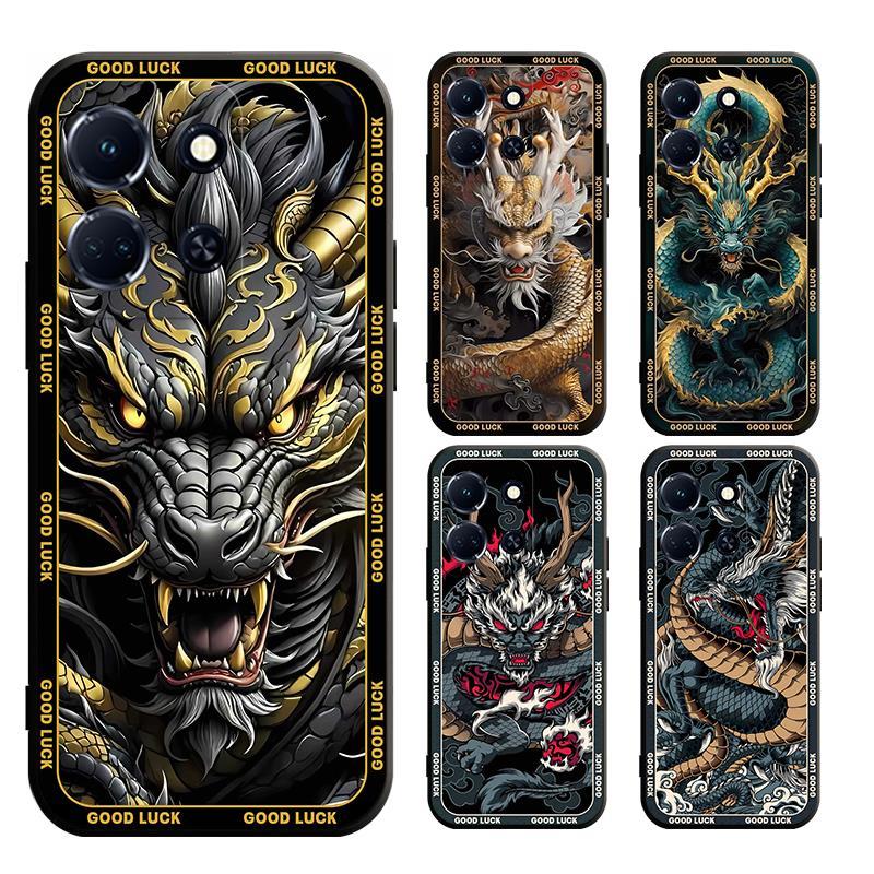 เคส infinix note zero 40 30 pro plus + vip x6850 x6851 x6851b X6833B X6711 X678B X6710 X6739 X6731 4G 5G โทรศัพท์มือถือแบบนิ่ม ลายมังกร สําหรับ