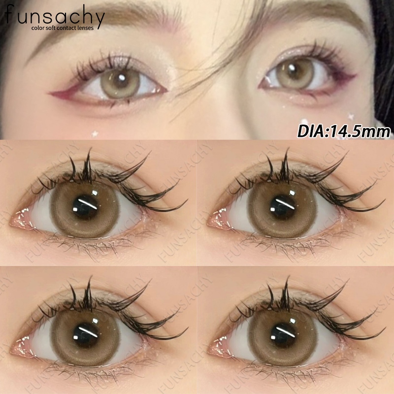 Haweii คอนแทคเลนส์ สีฟ้า สีน้ำตาล ธรรมชาติ ขนาดบิ๊กอาย14.5mm 2ชิ้น ลายฮิต รุ่นขายดี