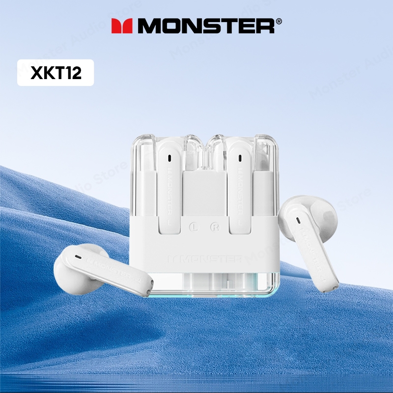 Monster XKT12 ชุดหูฟังเล่นเกมบลูทูธ ลดเสียงรบกวนแบบไฮไฟพร้อมไมโครโฟนกันน้ำอายุการใช้งานแบตเตอรี่ยาวนาน
