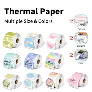 Phomemo สติกเกอร์ฉลากความร้อน สําหรับเครื่องพิมพ์ความร้อน PM-241BT D520 246S Thermal printer colorful label stickers