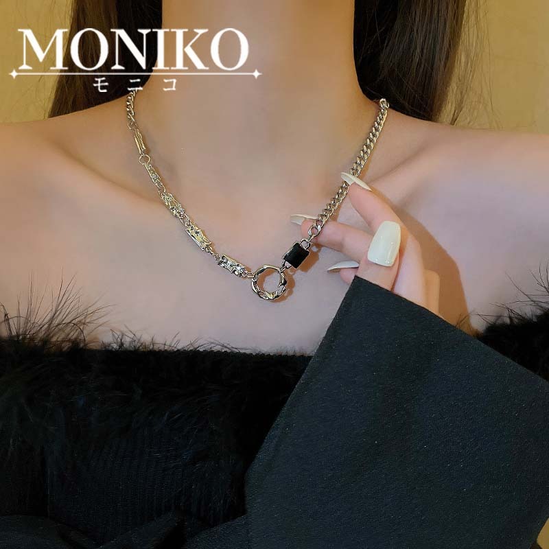 MONIKO สร้อยคอเงินสเตอร์ลิง ทรงเรขาคณิต หรูหรา
