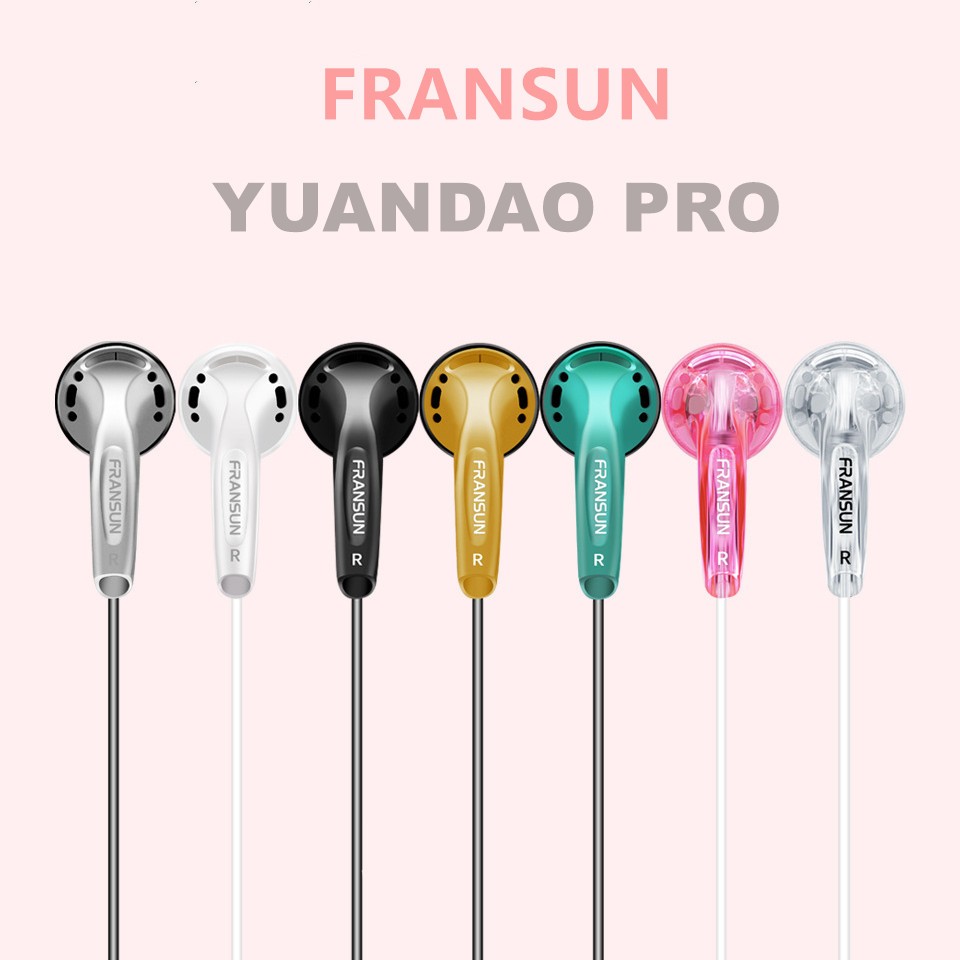 Fransun YUANDAO Pro Vido หูฟังอินเอียร์ แบบไดนามิก หัวแบน เสียงเบส HIFI คุณภาพเสียงเบส 3.5 มม. Type C