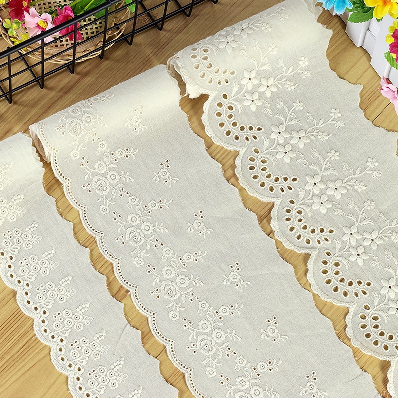 อุปกรณ์ ตกแต่งบ้าน ผ้าฝ้ายปักลายลูกไม้ กลวง ยาว 1 เมตร อุปกรณ์เสริม สําหรับตกแต่งเสื้อผ้า ผ้าม่าน DIY ราคาถูก