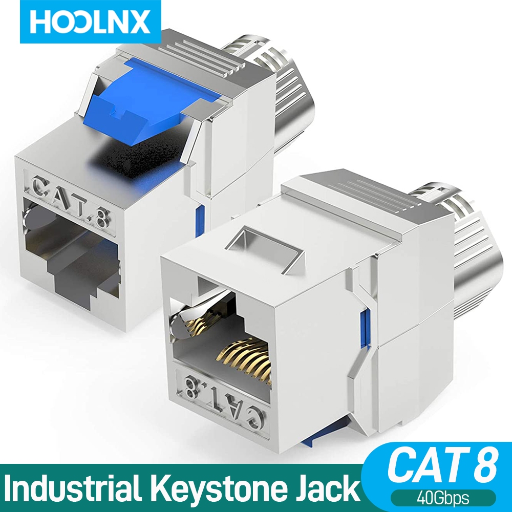 Hoolnx CAT8 CAT7 CAT6A CAT6 เครื่องมือน้อยกว่า RJ45 Keystone แจ็ค,โลหะโลหะผสมสังกะสี Self-locking เครื่องมือฟรี STP Shielded โมดูล Coupler