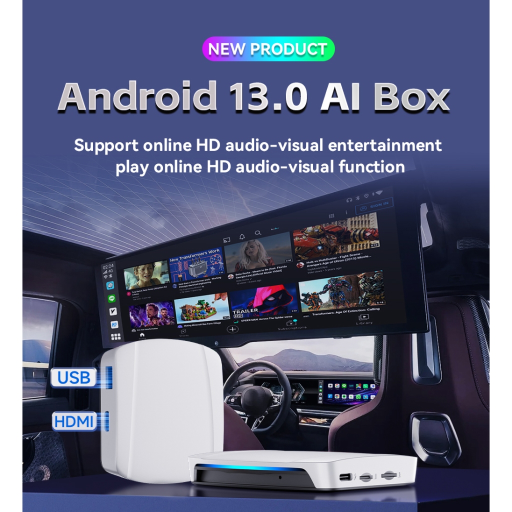 Binize Android 13 CarPlay Ai Box คาร์เพลย์ไร้สาย Android Auto Smart Tv Box SDM660 สําหรับ Netflix สําหรับรถยนต์ พร้อม OEM แบบมีสาย CarPlay