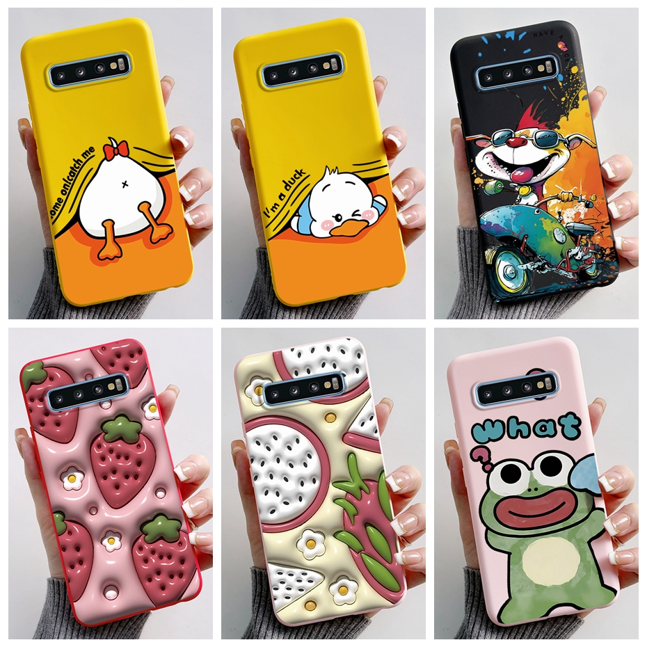เคสโทรศัพท์มือถือ ซิลิโคนนิ่ม ผิวด้าน ลายเป็ด สําหรับ Samsung Galaxy S10 plus s10e S10+ S10Plus S10 e