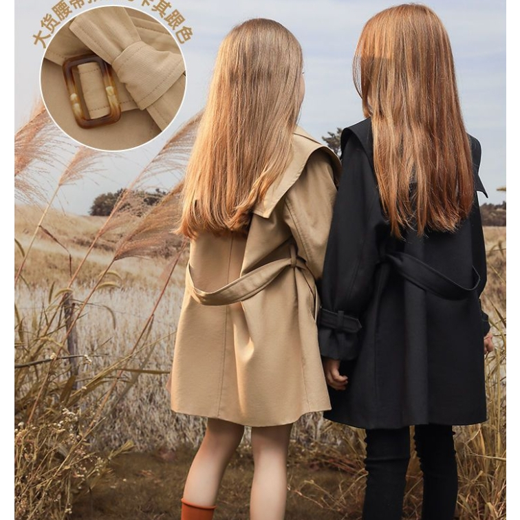 โค้ทสำหรับเด็กผู้หญิง เสื้อผ้าเด็กเสื้อกันลมสำหรับเด็กผู้หญิงปี2024เสื้อโค้ทยาวปานกลางสำหรับเด็กแบบใหม่เสื้อผ้าฤดูใบไม้ผลิและฤดูใบไม้ร่วงสไตล์ตะวันตกสไตล์เกาหลีสไตล์อังกฤษสำหรับเด็กโต - รูปที่ 7