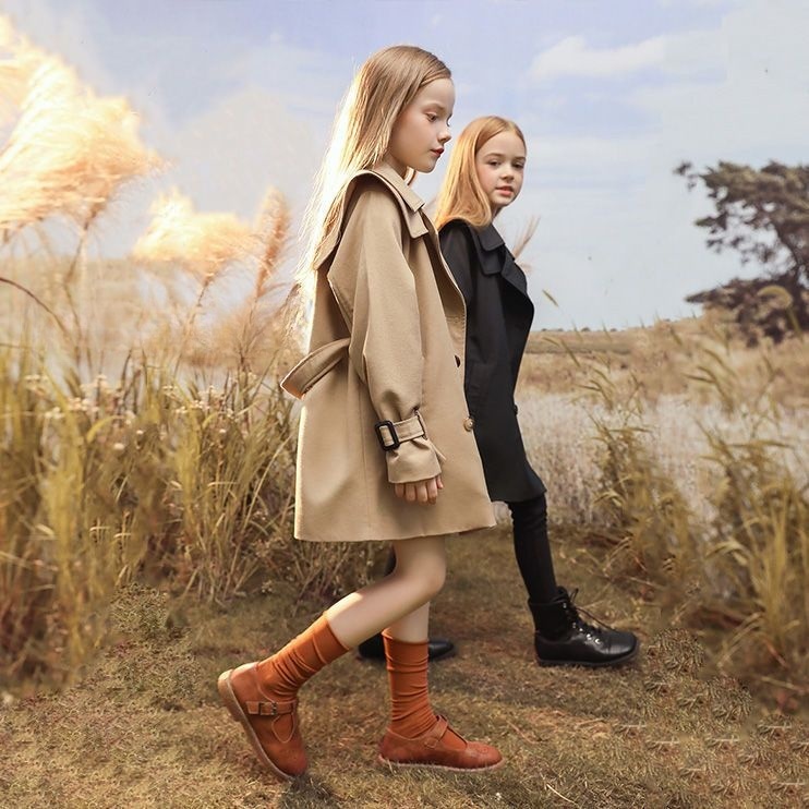 โค้ทสำหรับเด็กผู้หญิง เสื้อผ้าเด็กเสื้อกันลมสำหรับเด็กผู้หญิงปี2024เสื้อโค้ทยาวปานกลางสำหรับเด็กแบบใหม่เสื้อผ้าฤดูใบไม้ผลิและฤดูใบไม้ร่วงสไตล์ตะวันตกสไตล์เกาหลีสไตล์อังกฤษสำหรับเด็กโต - รูปที่ 6