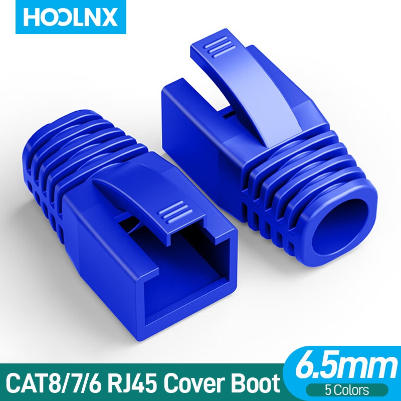 Hoolnx RJ45 ความเครียดบรรเทารองเท้า Ethernet เครือข่ายปลั๊กพลาสติกอ่อน 6.5/8.0 มม.สําหรับ CAT8 CAT7 CAT6A CAT6 CAT5E