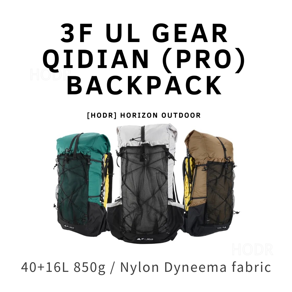 【HODR】3F UL GEAR Qidian กระเป๋าเดินทางกลางแจ้ง 40+16 ลิตร วัสดุไนลอน 850 กรัม เนื้อผ้า Tas เบาสุดพิเ