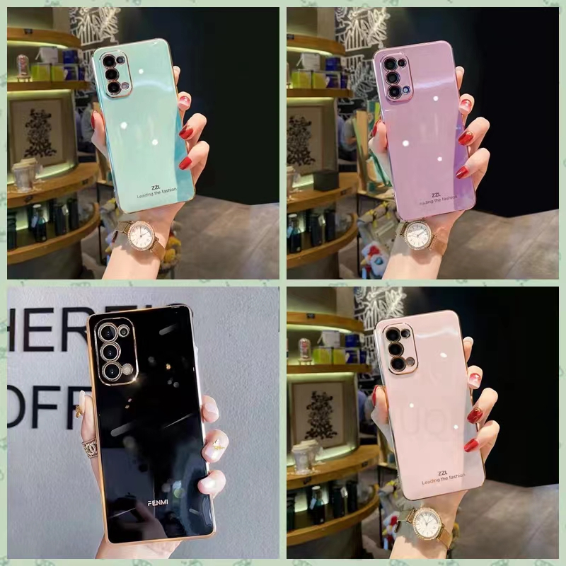 เคส Samsung A35 A55 A25 S23 FE S24 Ultra S24 กรณีโทรศัพท์ชุบขอบตรง