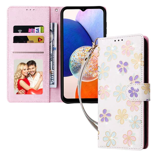 SAMSUNG หรูหราสําหรับsamsung Galaxy A56 5G A26 A36 A16 A06 S25 Ultra A55 A35 A15 A25 5G S24 Ultra A04s S24 Plus M13 5G S24 FE M13 4Gหนังดอกไม้กระเป๋าสตางค์
