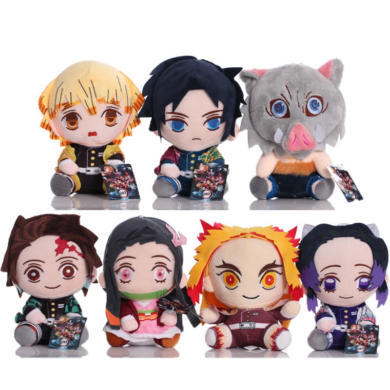 10 สไตล์ Anime Demon Slayer Plush Tanjirou Nezuko Inosuke Akaza Shinobu Zenitsu Kyoujurou Kokushibou