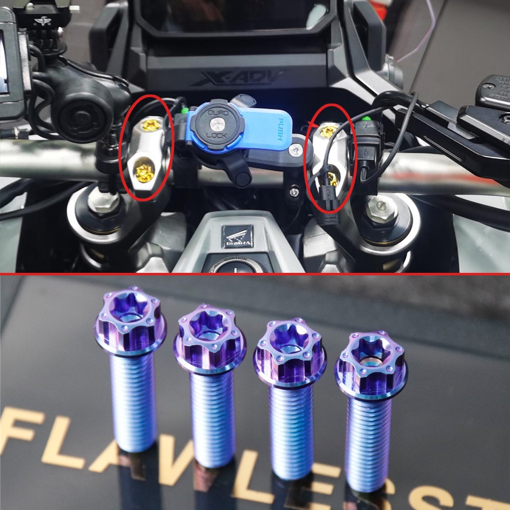 FLAWLESSTI Honda X-ADV 750 น๊อตไททาเนียม เกรด5 น๊อตชิวหน้า น๊อตยึดชิวหน้า อุดกระจก น็อตยึดฝาปั้มบน น๊อตบังโคลนหน้า น็อตโช้คหน้ น็อตจานดิส น็อตยึดขาปั้มล่าง น็อตบังโซ่ น็อตยึดท่อ น็อตกันตก น็อตสเตอร์หลัง