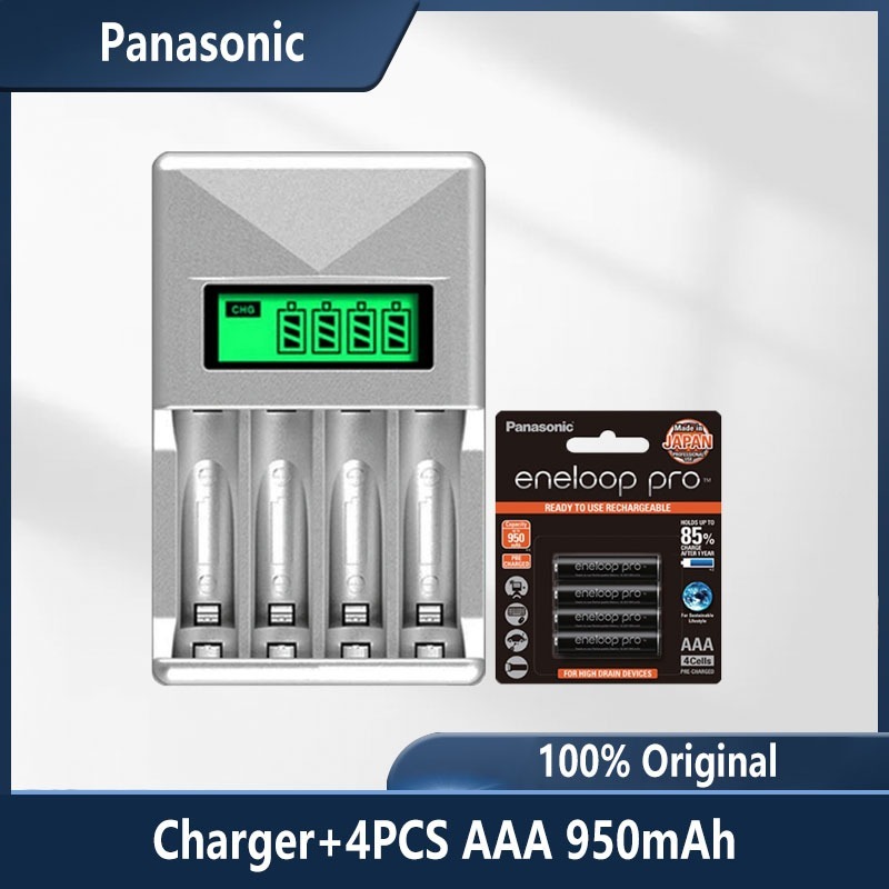 {Battery. Store 123} อุปกรณ์ชาร์จแบตเตอรี่อัจฉริยะ AA&AAA 1.2V NI-MH หน้าจอ LCD 4 ช่อง ปลั๊ก UK