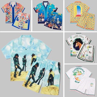 เสื้อเชิ้ตฮาวาย กางเกงขาสั้น เอวยางยืด พิมพ์ลายไอคอน 3 มิติ …