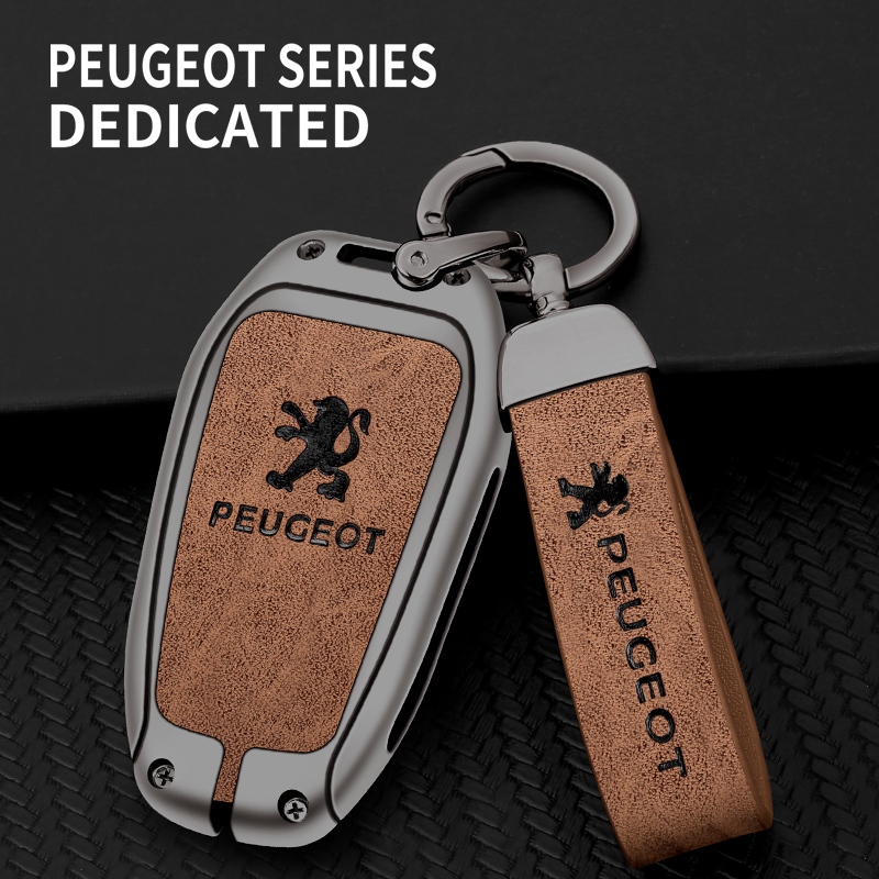 [Available] เคสกุญแจรถยนต์ หนังอัลลอย คุณภาพสูง สําหรับ Peugeot 308 3008 301 2008 508 4008 5008