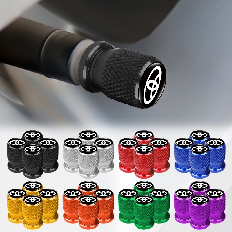 ฝาครอบยางล้อรถยนต์ อลูมิเนียม ป้องกันฝุ่น สําหรับ Toyota Camry Corolla RAV4 Highlander FJ Cruiser Land Yaris 4 ชิ้น