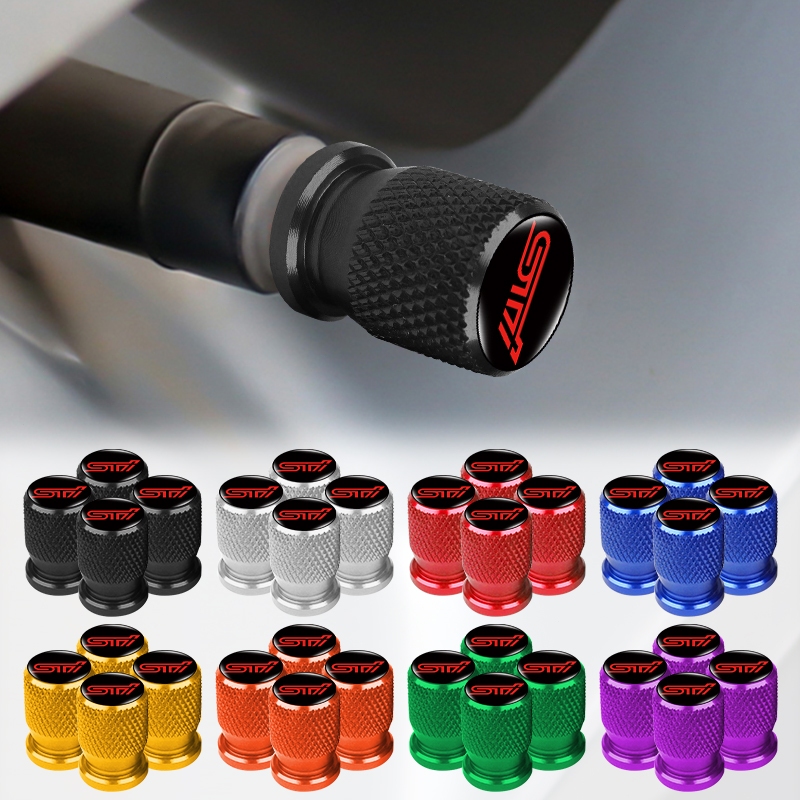 ฝาครอบวาล์วยางรถยนต์ โลหะ กันฝุ่น ลายโลโก้ 3D สําหรับ Subaru XV Legacy Forester Impreza XV STI WRX STI WRX 4 ชิ้น