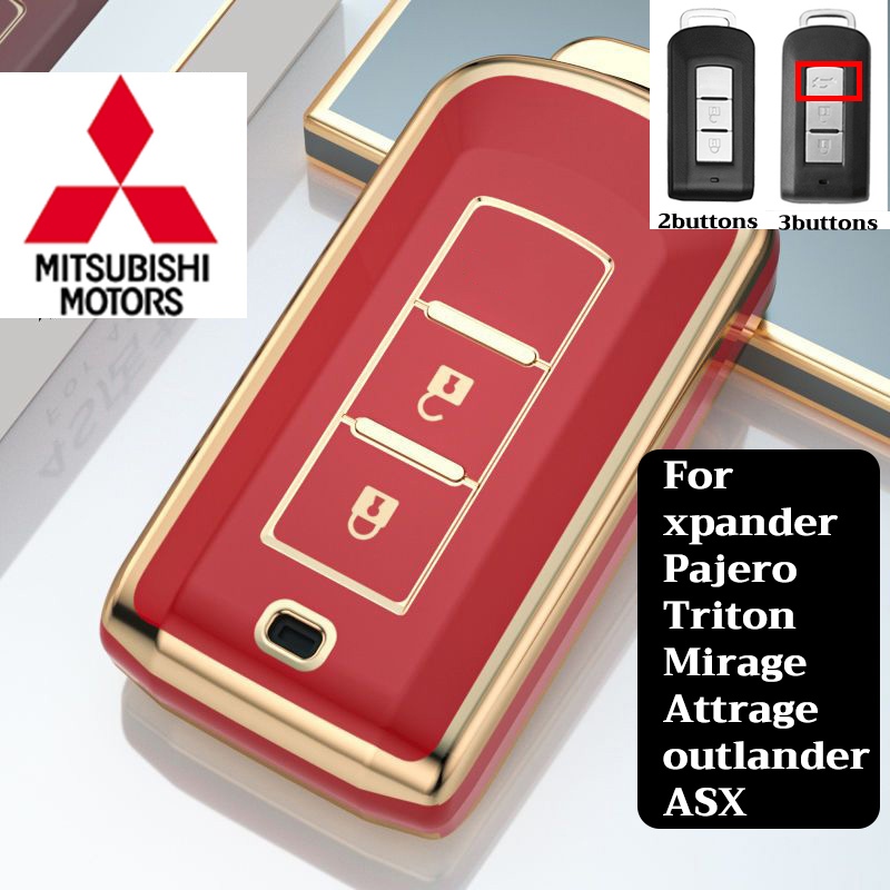 เคสกุญแจรีโมตรถยนต์ Tpu สําหรับ Mitsubishi Mirage Pajero Attrage Triton outlander ASX xpander 2 3 ปุ่ม