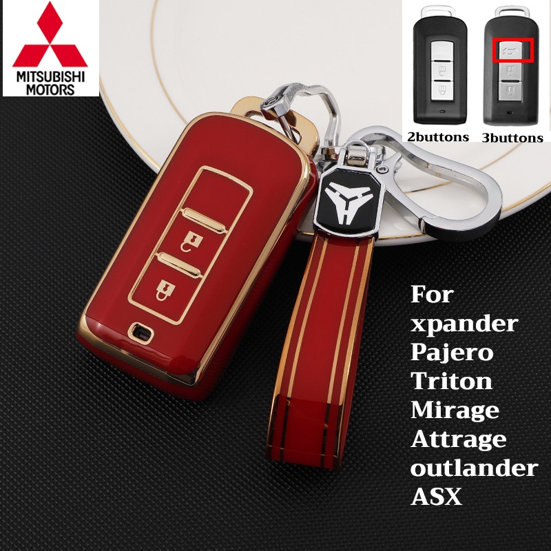 เคสกุญแจรีโมตรถยนต์ Tpu สําหรับ Mitsubishi 2 3 ปุ่ม Mitsubishi Mirage Pajero Attrage Triton outlander ASX xpander