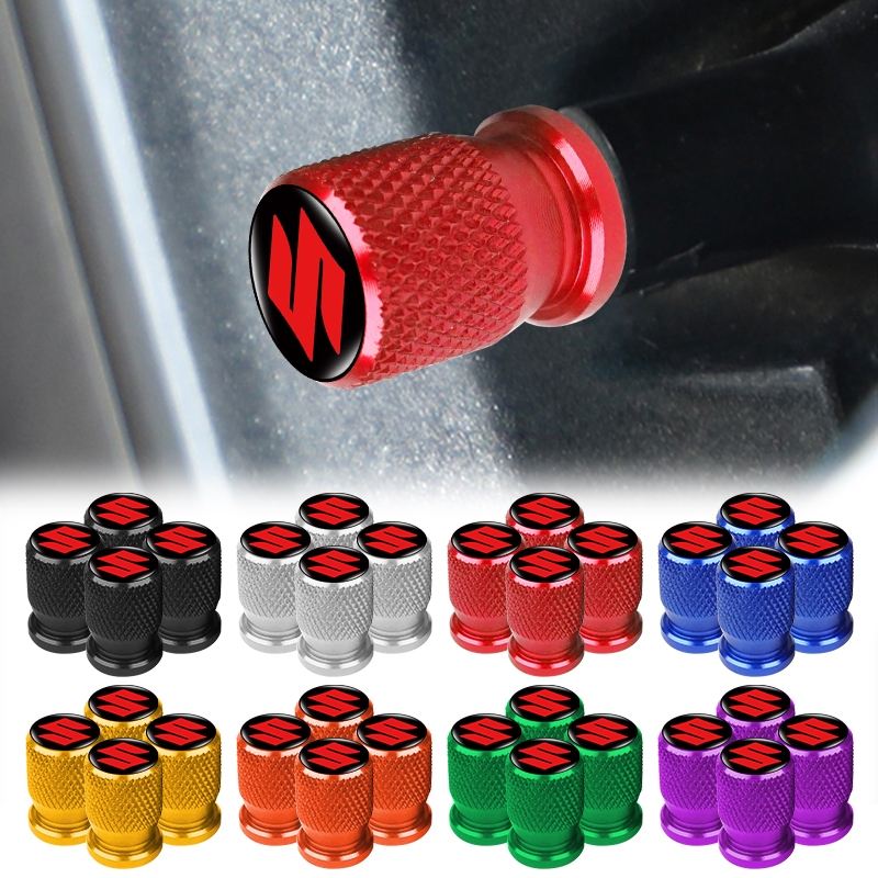 ฝาครอบแกนล้อรถจักรยานยนต์ อลูมิเนียม กันฝุ่น สําหรับ Suzuki Sx4 Swift Jimny Grand Vitara Alto Samurai 4 ชิ้น