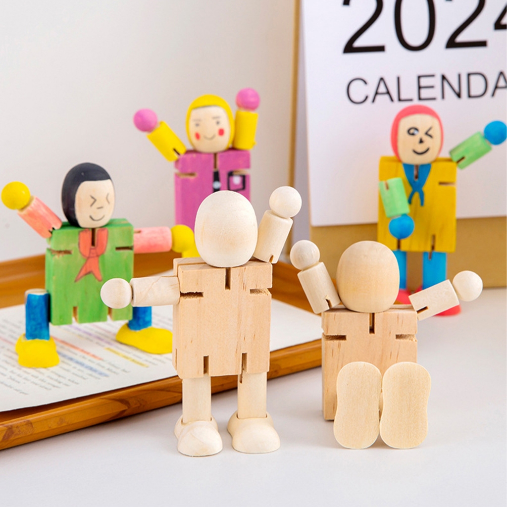 หุ่นข้อต่อไม้ สีขาว Diy เพื่อการศึกษา สําหรับเด็ก SG006