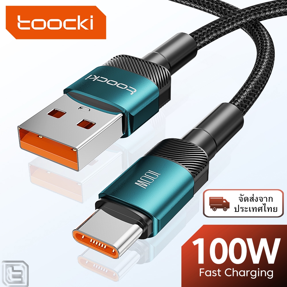 Toocki 100W สายชาต Type C สายชาร์จชาร์จเร็ว USB C สายชาร์จข้อมูลแบบเร็ว รองรับ Huawei Super Fast Charge