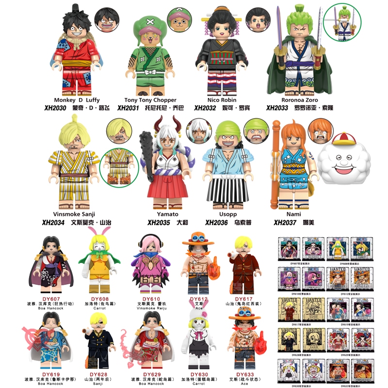 ฟิกเกอร์การ์ตูนอนิเมะ One Piece Nami Monkey ของเล่นตัวต่อฟิกเกอร์ Luffy Series Zoro Sanji Tony Tony Chopper ขนาดเล็ก