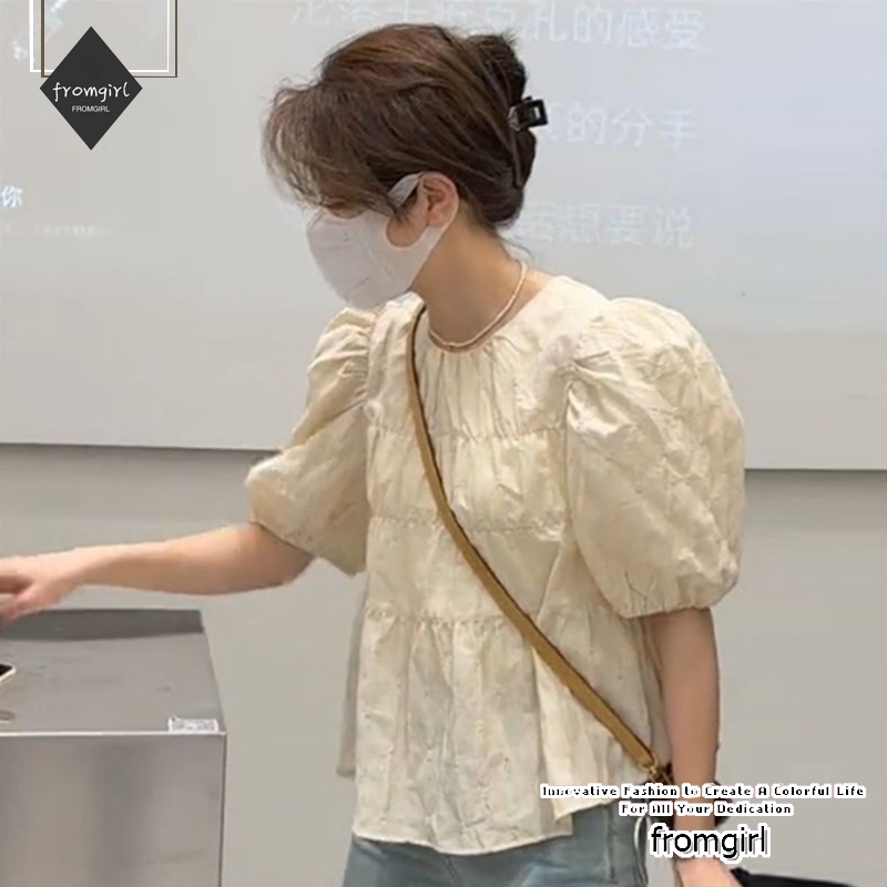 เสื้อเชิ้ตแขนสั้น คอวี สีขาว สไตล์เกาหลี เหมาะกับฤดูร้อน สําหรับผู้หญิง