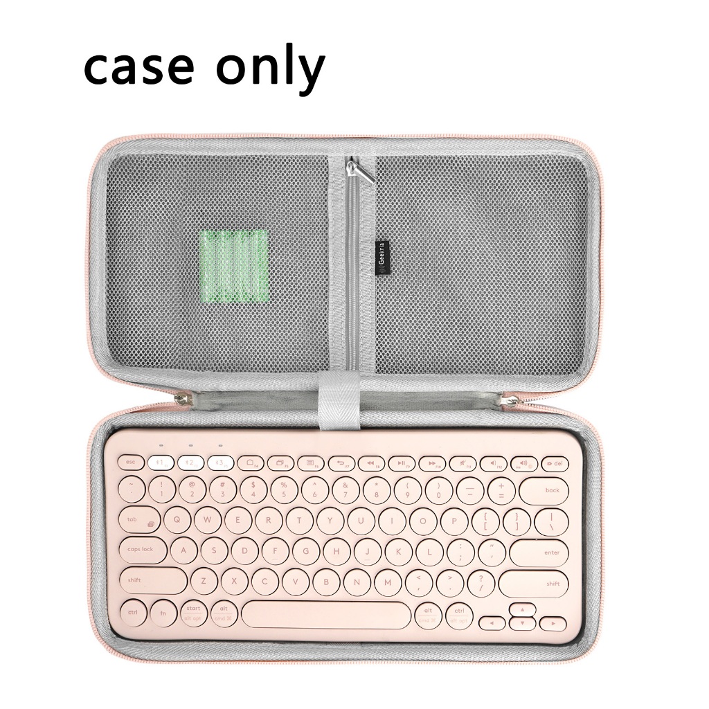 Geekria K380 เคสคีย์บอร์ดไร้สาย แบบแข็ง สีชมพู สําหรับ Logitech K380